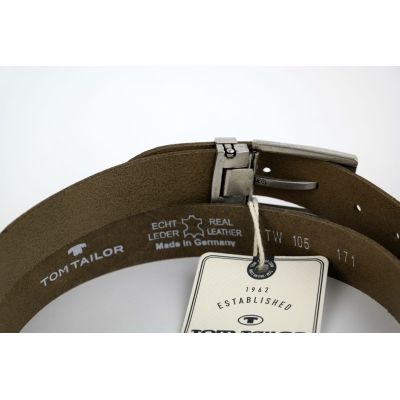 TOM TAILOR pasek męski brązowy skóra cięta 105 | Sklep GriShop.eu | Galanteria i dodatki