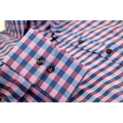 DANIEL BESSI Koszula męska fb607N kratka niebieski, różowy | Sklep GriShop.eu | Koszule
