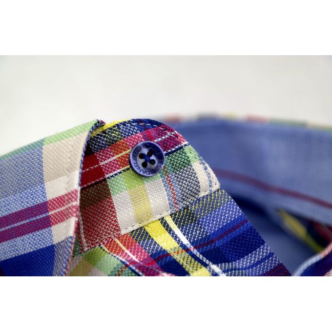 DANIEL BESSI Koszula męska fb079 kratka, niebieska, kolorowa | Sklep GriShop.eu | Koszule