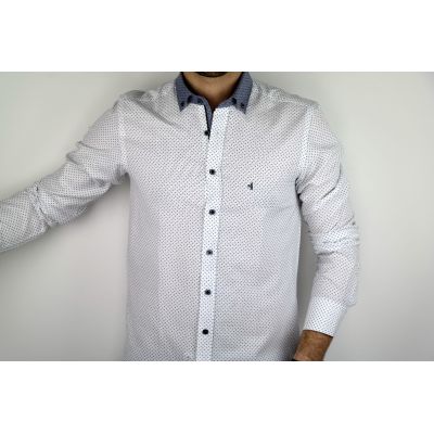 DANIEL BESSI Koszula męska fb741N biała, drobny wzór | Sklep GriShop.eu | Koszule