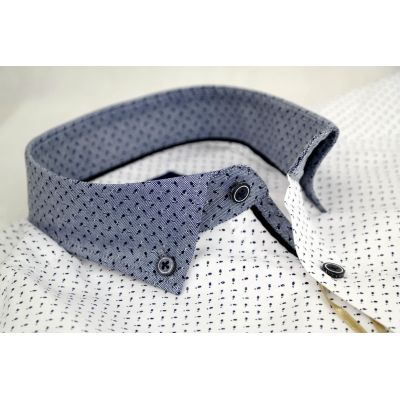 DANIEL BESSI Koszula męska fb741N biała, drobny wzór | Sklep GriShop.eu | Koszule