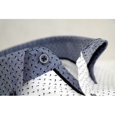 DANIEL BESSI Koszula męska fb741N biała, drobny wzór | Sklep GriShop.eu | Koszule