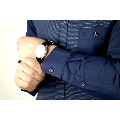 DANIEL BESSI Koszula męska fb238 granatowa, kropki | Sklep GriShop.eu | Koszule