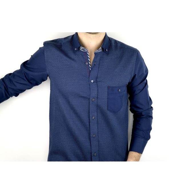 DANIEL BESSI Koszula męska fb238 granatowa, kropki | Sklep GriShop.eu | Koszule