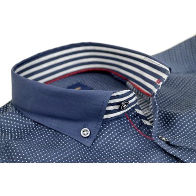 DANIEL BESSI Koszula męska fb238 granatowa, kropki | Sklep GriShop.eu | Koszule