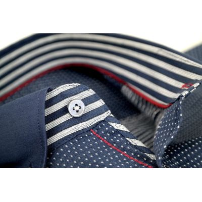 DANIEL BESSI Koszula męska fb238 granatowa, kropki | Sklep GriShop.eu | Koszule