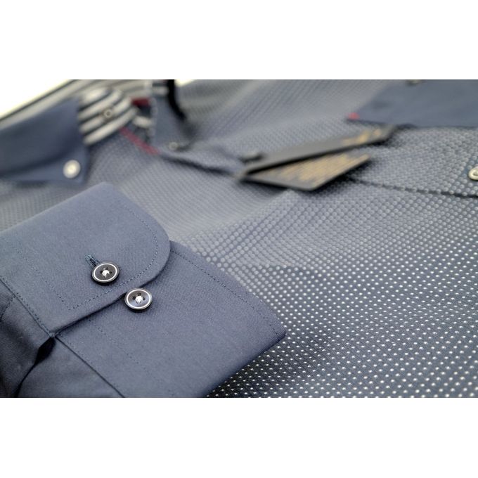 DANIEL BESSI Koszula męska fb238 granatowa, kropki | Sklep GriShop.eu | Koszule