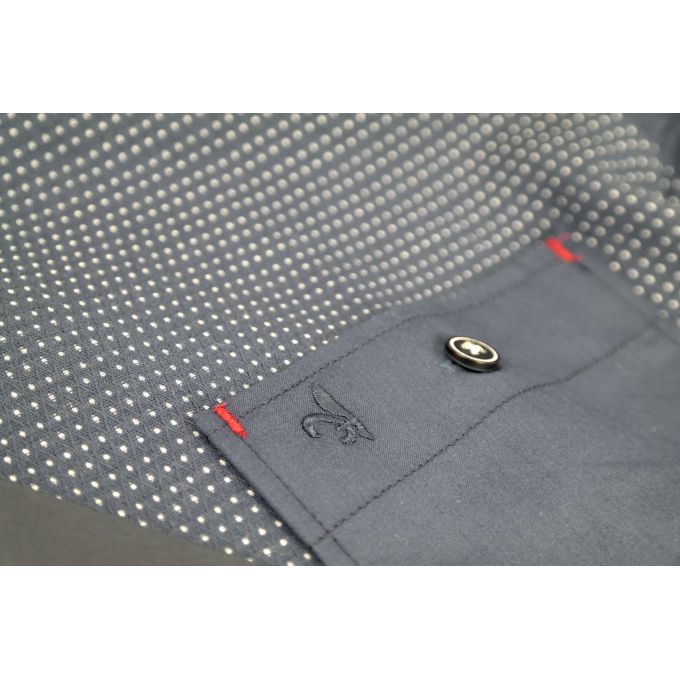 DANIEL BESSI Koszula męska fb238 granatowa, kropki | Sklep GriShop.eu | Koszule