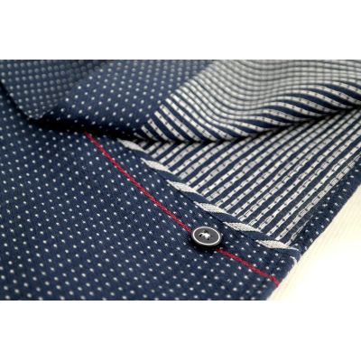 DANIEL BESSI Koszula męska fb238 granatowa, kropki | Sklep GriShop.eu | Koszule