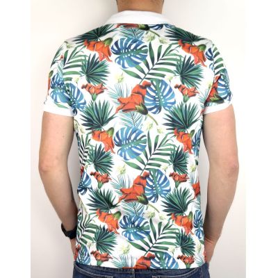 BRO CLOTHING T-Shirt Polo męski BRO001 kolorowe kwiaty | Sklep GriShop.eu | Koszulki