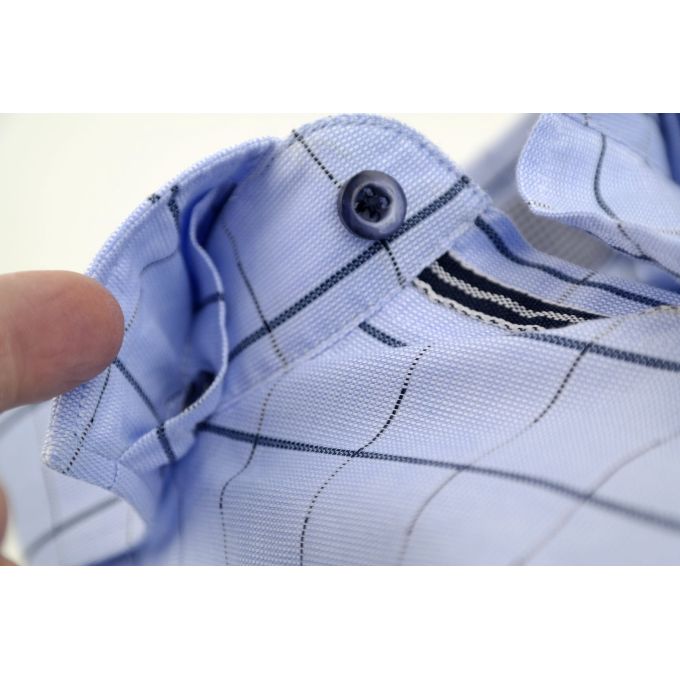 DANIEL BESSI Koszula męska fb529 niebieska, kratka | Sklep GriShop.eu | Koszule