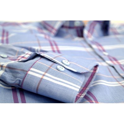 DANIEL BESSI Koszula męska fb539 kratka, niebieska | Sklep GriShop.eu | Koszule