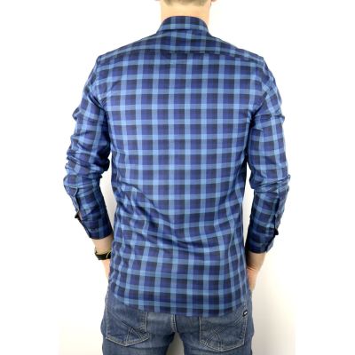 DANIEL BESSI Koszula męska fb048 niebieska kratka | Sklep GriShop.eu | Koszule