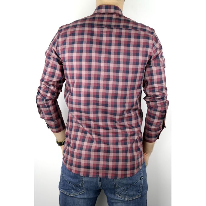 DANIEL BESSI Koszula męska fb050 kratka, granatowa, bordowa | Sklep GriShop.eu | Koszule