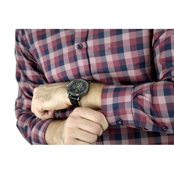 DANIEL BESSI Koszula męska fb050 kratka, granatowa, bordowa | Sklep GriShop.eu | Koszule