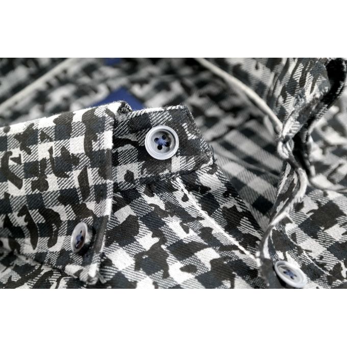 DANIEL BESSI Koszula męska fb291 czarna, szara, kratka | Sklep GriShop.eu | Koszule