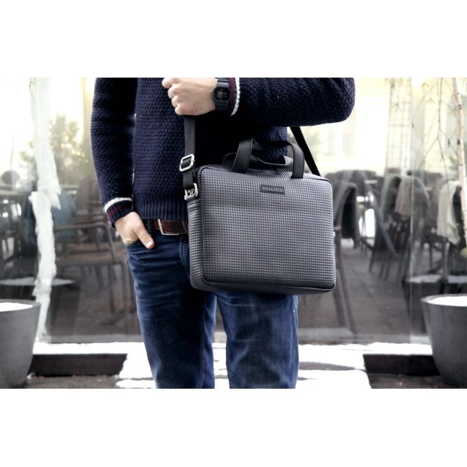 POLICE Torba męska czarna na laptopa mała wzór 3D | Grishop | Galanteria i dodatki