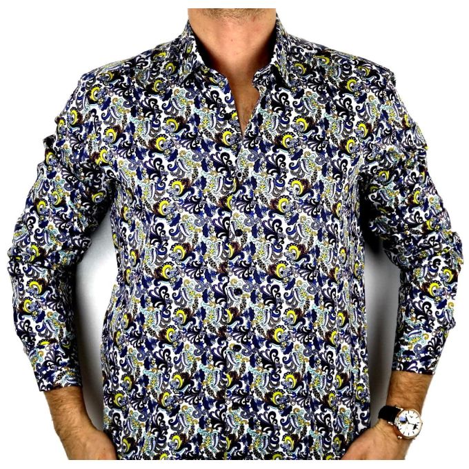 DANIEL BESSI Koszula męska fb340 kolorowa, wzór | Sklep GriShop.eu | Koszule