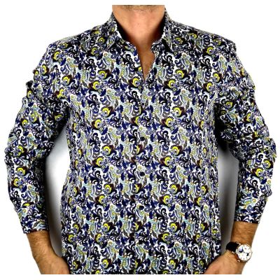 DANIEL BESSI Koszula męska fb340 kolorowa, wzór | Sklep GriShop.eu | Koszule