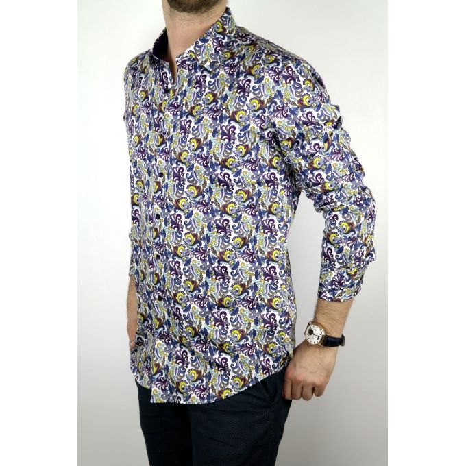 DANIEL BESSI Koszula męska fb340 kolorowa, wzór | Sklep GriShop.eu | Koszule