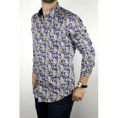 DANIEL BESSI Koszula męska fb340 kolorowa, wzór | Sklep GriShop.eu | Koszule