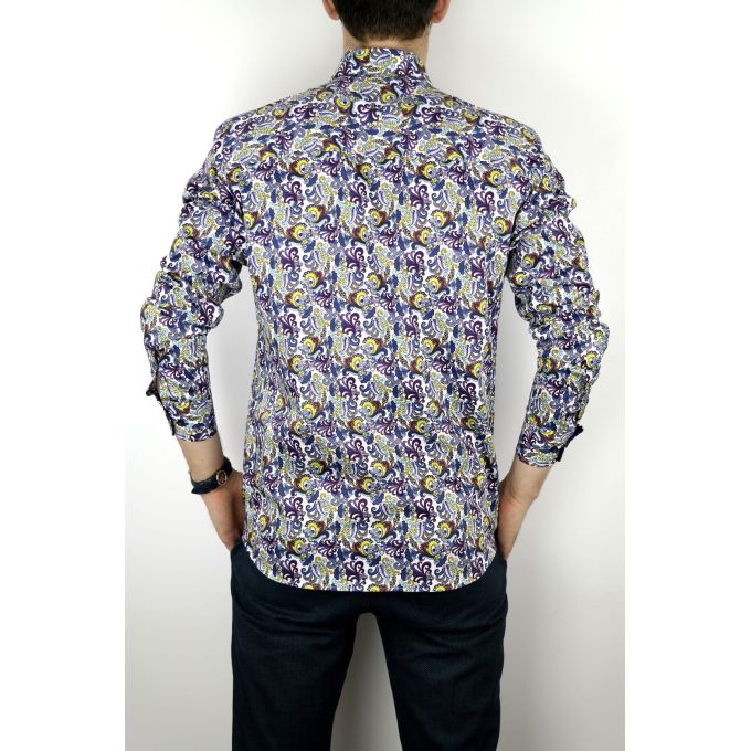 DANIEL BESSI Koszula męska fb340 kolorowa, wzór | Sklep GriShop.eu | Koszule