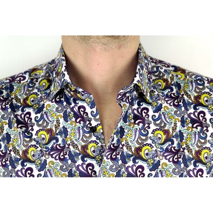 DANIEL BESSI Koszula męska fb340 kolorowa, wzór | Sklep GriShop.eu | Koszule