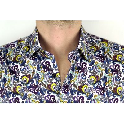 DANIEL BESSI Koszula męska fb340 kolorowa, wzór | Sklep GriShop.eu | Koszule