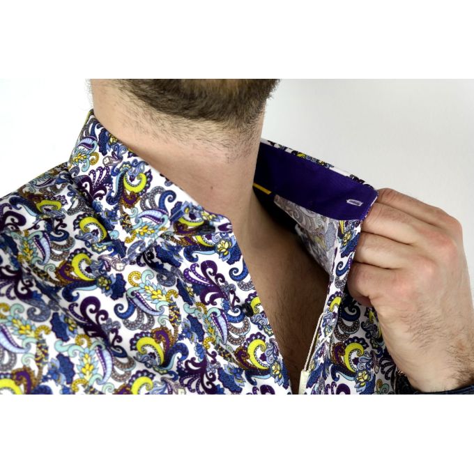 DANIEL BESSI Koszula męska fb340 kolorowa, wzór | Sklep GriShop.eu | Koszule