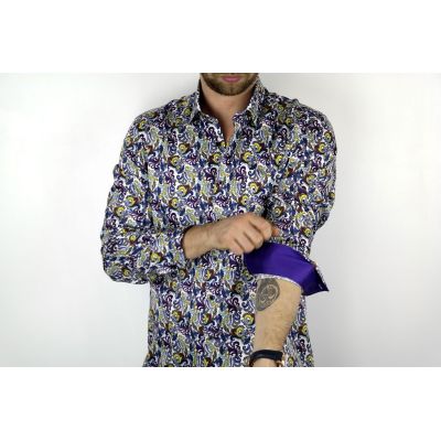 DANIEL BESSI Koszula męska fb340 kolorowa, wzór | Sklep GriShop.eu | Koszule