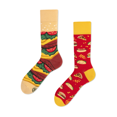 MANY MORNINGS skarpetki Fast Food kolorowe hamburger jedzenie | Sklep GriShop.eu | Galanteria i dodatki