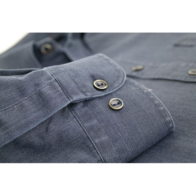 DANIEL BESSI Koszula męska fb779 granatowa, gładka, jeans | Sklep GriShop.eu | Koszule