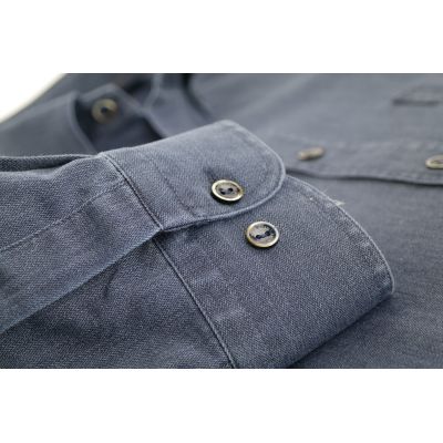 DANIEL BESSI Koszula męska fb779 granatowa, gładka, jeans | Sklep GriShop.eu | Koszule