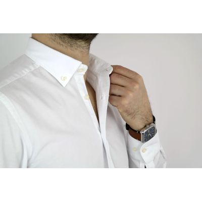 DANIEL BESSI Koszula męska fb002 biała, gładka | Sklep GriShop.eu | Koszule