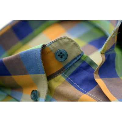 DANIEL BESSI Koszula męska fb232 kolorowa kratka, zielona | Sklep GriShop.eu | Koszule