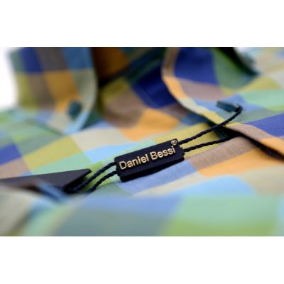 DANIEL BESSI Koszula męska fb232 kolorowa kratka, zielona | Sklep GriShop.eu | Koszule