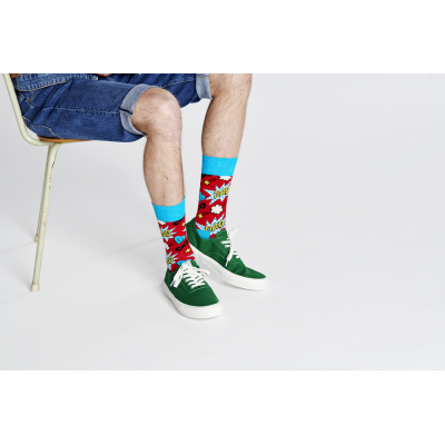 HAPPY SOCKS skarpetki DAD01-4000 komiks czerwone | Sklep GriShop.eu | Galanteria i dodatki