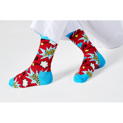 HAPPY SOCKS skarpetki DAD01-4000 komiks czerwone | Sklep GriShop.eu | Galanteria i dodatki