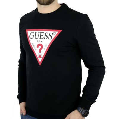 GUESS bluza, czarna z nadrukiem z logo | Grishop | Bluzy