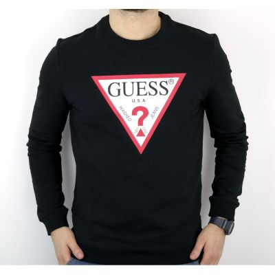 GUESS bluza, czarna z nadrukiem z logo | Grishop | Bluzy