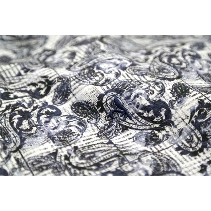 DANIEL BESSI Koszula męska fb339 granatowa, niebieska, kratka, liście | Sklep GriShop.eu | Koszule