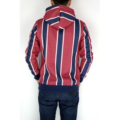 DEVOTE bluza męska granatowa czerwona z kapturem L | Grishop | Bluzy