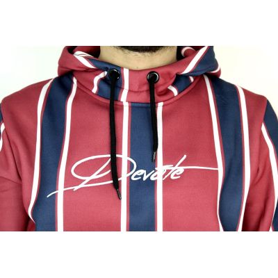 DEVOTE bluza męska granatowa czerwona z kapturem L | Grishop | Bluzy