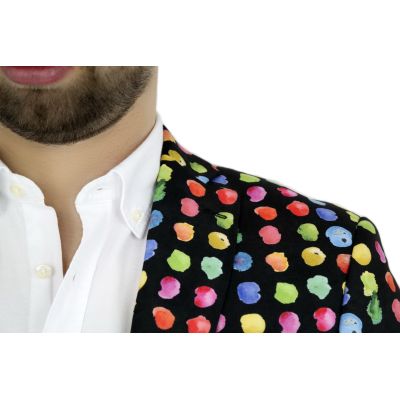 GIOVANNI PERA Marynarka męska D002 czarna grochy | Sklep GriShop.eu | Marynarki