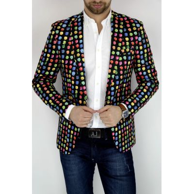 GIOVANNI PERA Marynarka męska D002 czarna grochy | Sklep GriShop.eu | Marynarki