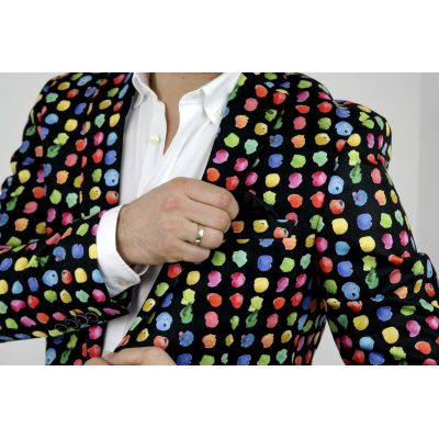 GIOVANNI PERA Marynarka męska D002 czarna grochy | Sklep GriShop.eu | Marynarki