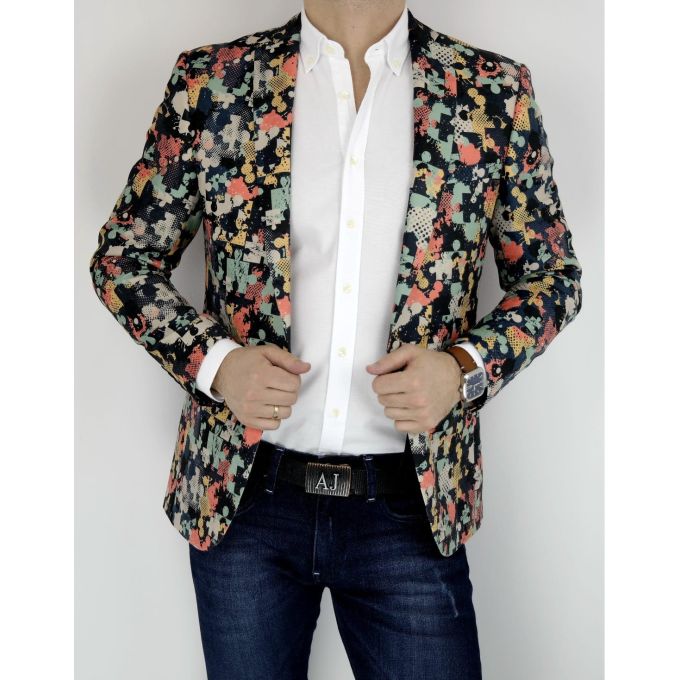 GIOVANNI PERA Marynarka męska D006 puzzle | Sklep GriShop.eu | Marynarki