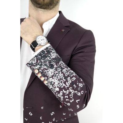 MARCO MILANO Marynarka męska bordo - cyferki | Sklep GriShop.eu | Marynarki