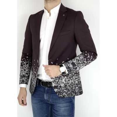 MARCO MILANO Marynarka męska bordo - cyferki | Sklep GriShop.eu | Marynarki