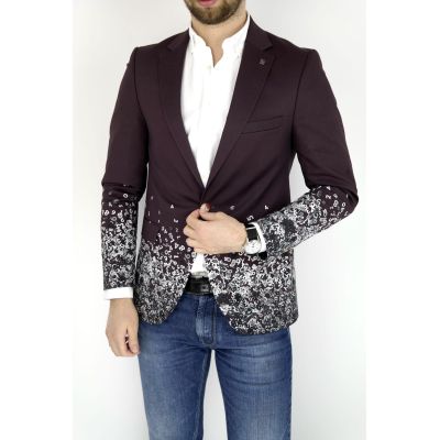 MARCO MILANO Marynarka męska bordo - cyferki | Sklep GriShop.eu | Marynarki